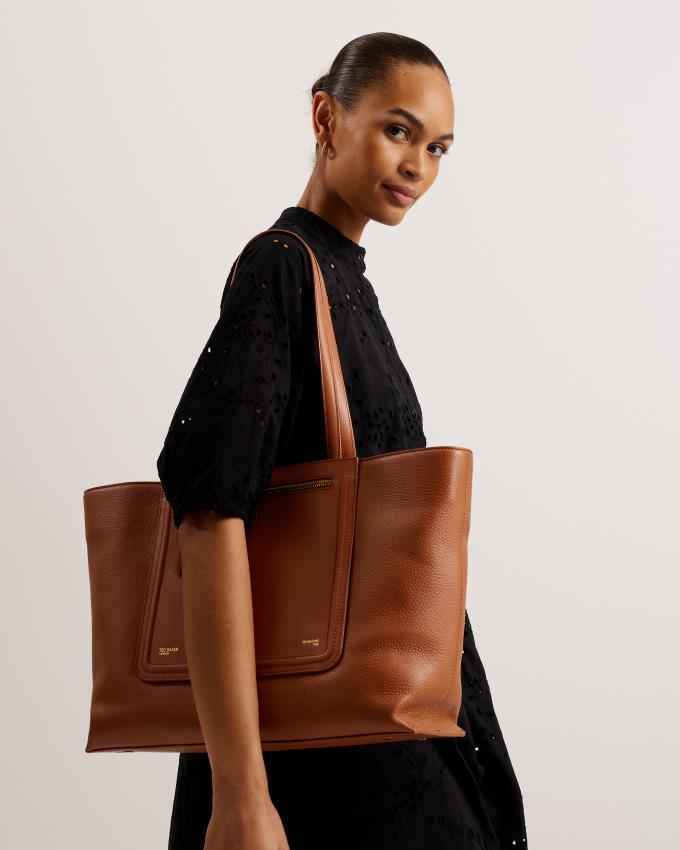 Sacs Fourre Tout Ted Baker Leather Marron Femme | IVZ-08753935